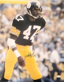 Autographed MEL BLOUNT 16x20 Pittsburgh Steelers Photo JSA
