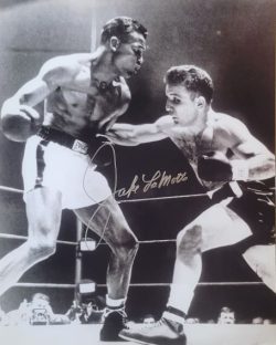 Autographed JAKE LAMOTTA 16X20 Boxing photo