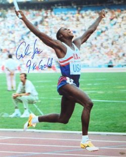 Autographed Carl Lewis "9x Gold" USA Olympics 16x20 Photo