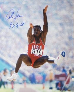 Autographed Carl Lewis "9x Gold" USA Olympics 16x20 Photo