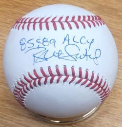 Autographed Bret Saberhagen "85 & 89 AL CY"  Rawlings Official Major League Baseball