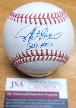 AUTOGRAPHED RAFAEL PALMEIRO  "569 HR's" Official Major League Baseball- JSA