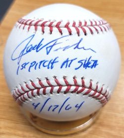 Autographed JACK FISHER "First pitch at Shea" Official Major League Baseball