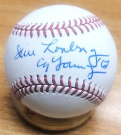 Autographed JIM LONBORG "Cy Young 67" Rawlings Official Major League Baseball