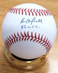 Autographed Ken Oberkfell "82 WSC" Rawlings Official Major League Baseball