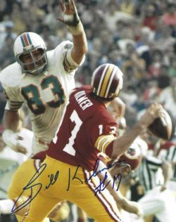 Autographed BILLY KILMER  8x10 Washington Redskins Photo