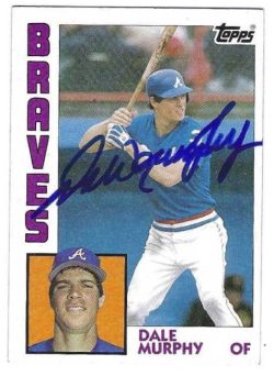 Autographed DALE MURPHY Atlanta Braves 1984 Topps Card
