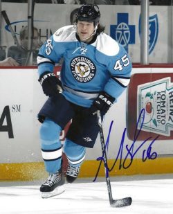 Autographed ARRON ASHAM 8x10 Pittsburgh Penguins Photo