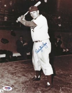 AUTOGRAPHED ROCKY BRIDGES 8x10 Brooklyn Dodgers photo PSA/DNA