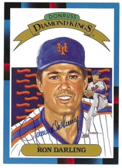 Autographed Ron Darling 1988 5X7 DONRUSS DIAMOND KING Card # 6
