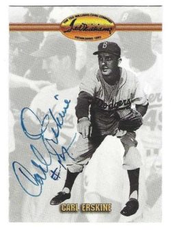 Autographed  CARL ERSKINE Brooklyn Dodgers 1993 Ted Williams Card Company Card
