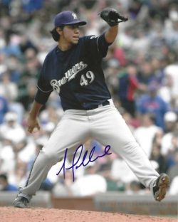 AUTOGRAPHED YOVANI GALLARDO 8x10 Milwaukee Brewers Photo
