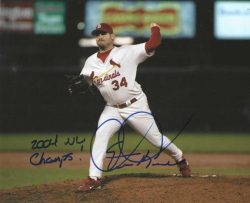 AUTOGRAPHED STEVE KLINE "2004 NL Champs" 8X10 St. Louis Cardinals photo