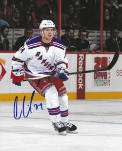 Autographed Oscar Lindberg  8X10 New York Rangers Photo