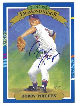 Autographed BOBBY THIGPEN Chicago White Sox 1991 5X7 Donruss Diamond King
