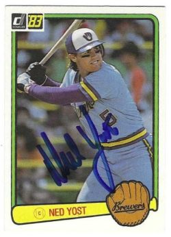 Autographed NED YOST Milwaukee Brewers 1983 Donruss Card