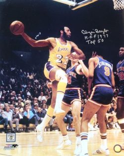 Autographed Elgin Baylor "HOF 1977, Top 50" 16X20 Los Angeles Lakers Photo