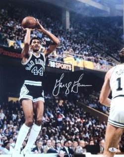Autographed GEORGE GERVIN 16x20 SAN ANTONIO SPURS photo Beckett