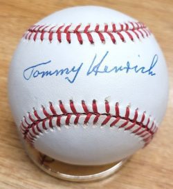 Autographed TOMMY HENRICH Official American League Baseball