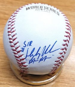 Autographed "Sir" HENSLEY MEULENS "Bam Bam" Official 2014 World Series Major League Baseball