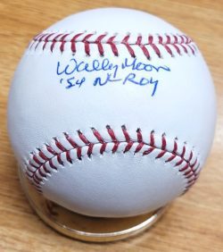 Autographed WALLY MOON "54 NL ROY" Official Major League Baseball