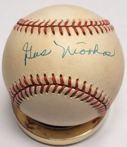 Autographed GUS NIARHOS Official American League Baseball