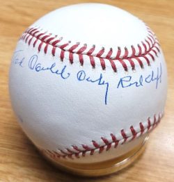 Autographed TED DOUBLE DUTY RADCLIFFE Official Major League Baseball