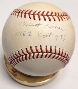 Autographed MERRIT RANEW "1962 Colt 45's"  Official Rawlings Major League Baseball
