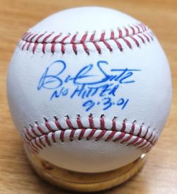 Autographed BUD SMITH "No Hitter 9/3/01"  Official Rawlings Major League Baseball