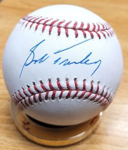 Autographed BOB TURLEY Rawlings Official Major League Baseball