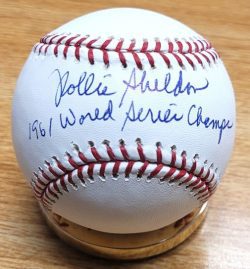 Autographed ROLLIE SHELDON "1961 World Series Champs" Official Major League Baseball