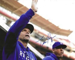 AUTOGRAPHED TIM HYERS 8x10 Texas Rangers photo