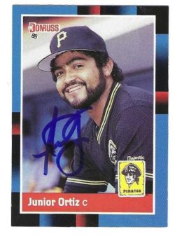 Autographed JUNIOR ORTIZ Pittsburgh Pirates 1988 Donruss Card