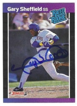 Autographed GARY SHEFFIELD Milwaukee Brewers 1989 Donruss Rookie Card