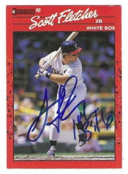 Autographed SCOTT FLETCHER Chicago White Sox 1990 Donruss Card
