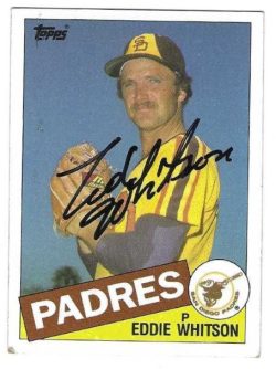 Autographed ED WHITSON San Diego Padres1985 Topps Card