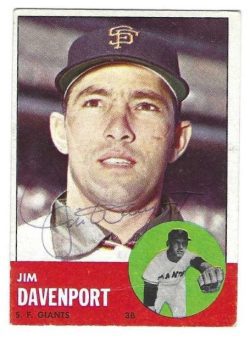 Autographed JIM DAVENPORT San Francisco Giants 1963 Topps Card