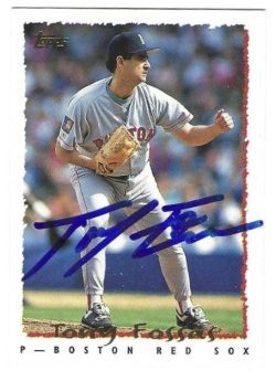 Autographed TONY FOSSAS Boston Red Sox 1995 Topps Card