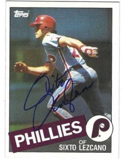 Autographed SIXTO LEZCANO Philadelphia Phillies 1985 Topps Card
