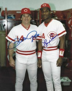 Autographed Pete Rose & Eric Davis Cincinnati Reds Autographed 8x10 photo