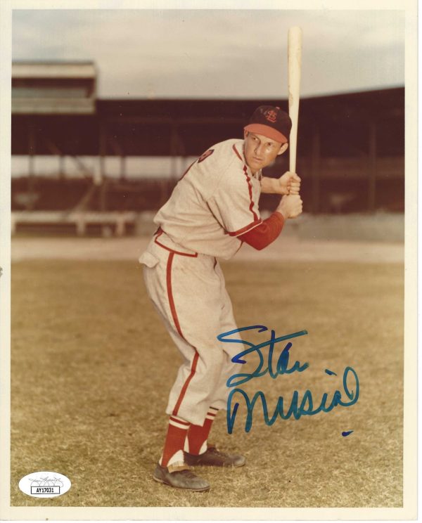 Autographed HOF STAN MUSIAL 8x10 St. Louis Cardinals photo JSA