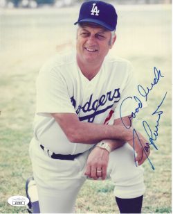 Autographed TOM LASORDA Los Angeles Dodgers 8X10 photo JSA