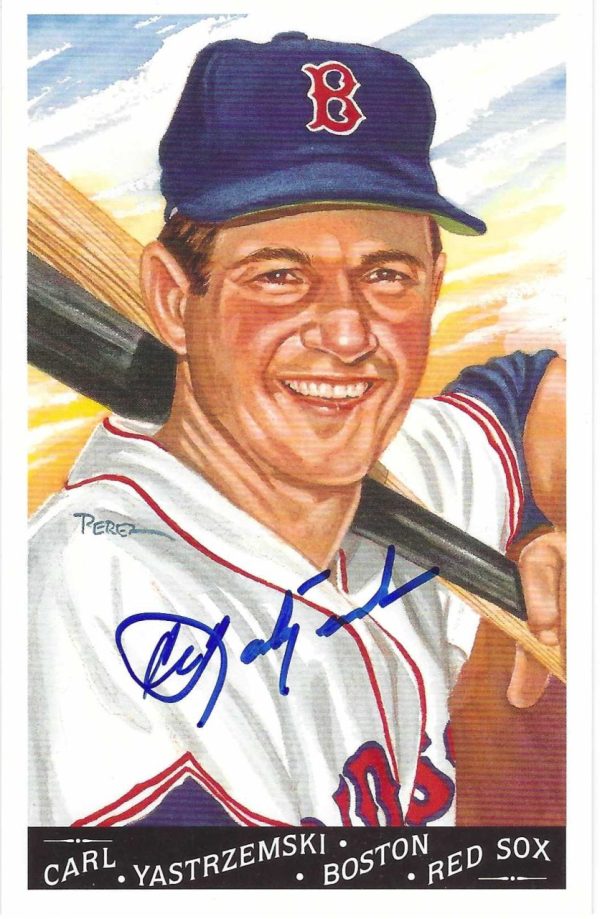 Autographed CARL YASTRZEMSKI Boston Red Sox Perez-Steele Master Works Postcard JSA