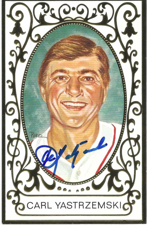 Autographed CARL YASTRZEMSKI Boston Red Sox Perez-Steele Master Works Postcard JSA