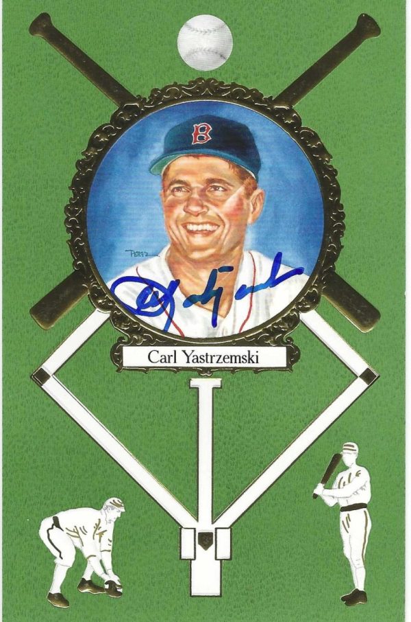 Autographed CARL YASTRZEMSKI Boston Red Sox Perez-Steele Master Works Postcard JSA