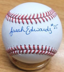 Autographed SARAH EDWARDS Rawlings Official Major League Baseball