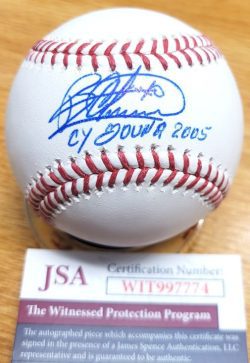 Autographed BARTOLO COLON "Cy Young 2005" Official Major League Baseball JSA