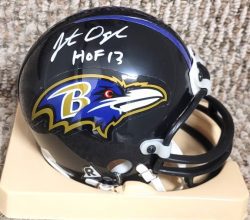 Autographed JONATHAN OGDEN "HOF 13" Baltimore Ravens Mini Helmet  with COA
