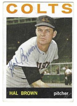 Autographed HAL BROWN Houston Colt 45's 1964 Topps Card