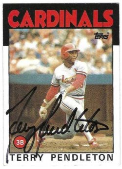Autographed TERRY PENDLETON St. Louis Cardinals 1986 Topps Card